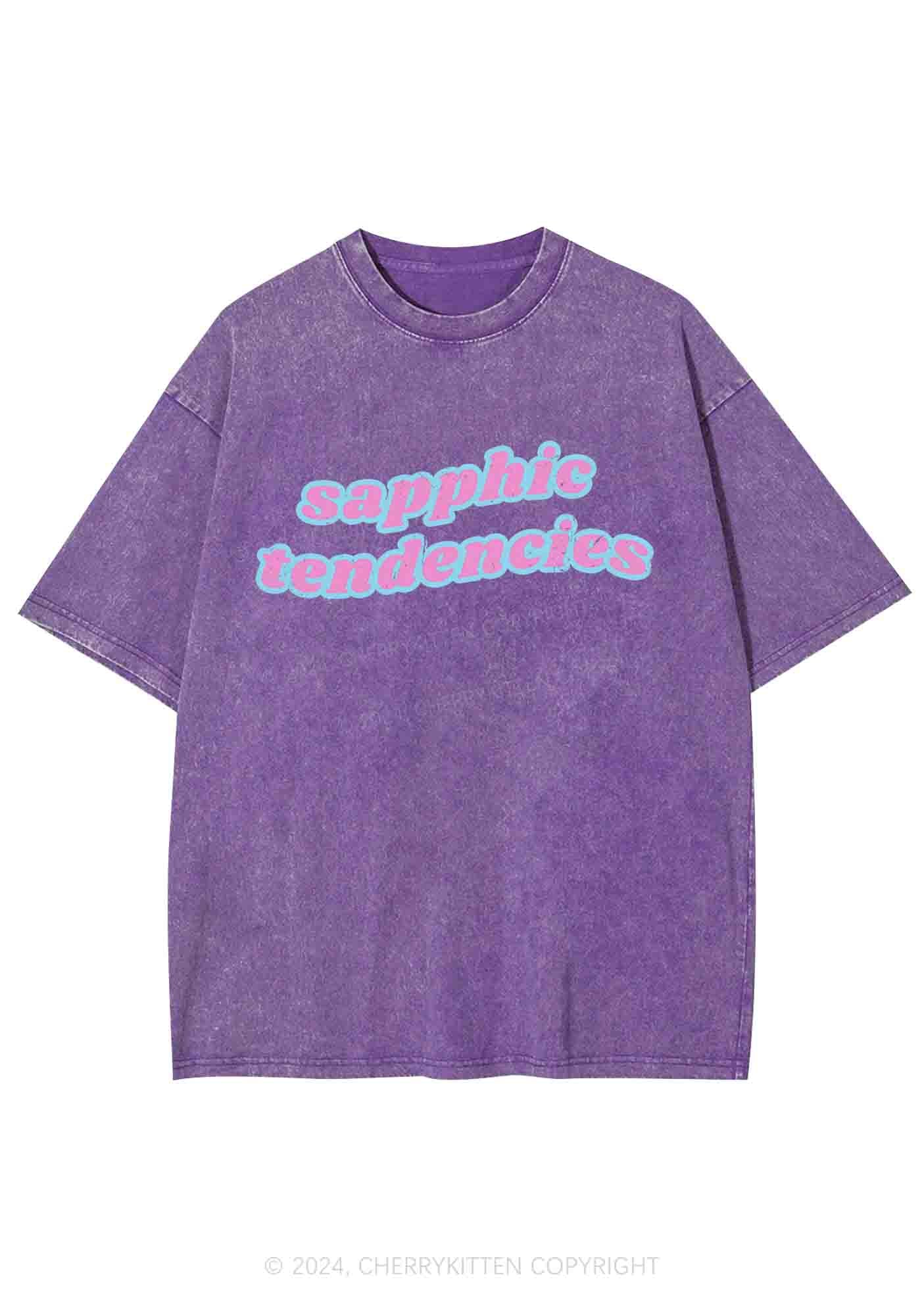Sapphic Tendencies Y2K Washed Tee Cherrykitten