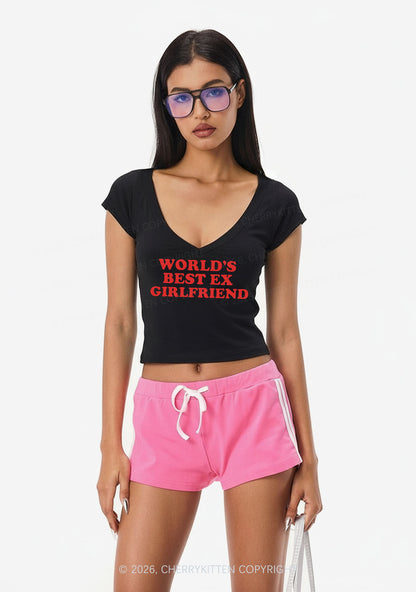 Best Ex Girlfriend Y2K V Neck T Shirts Cherrykitten