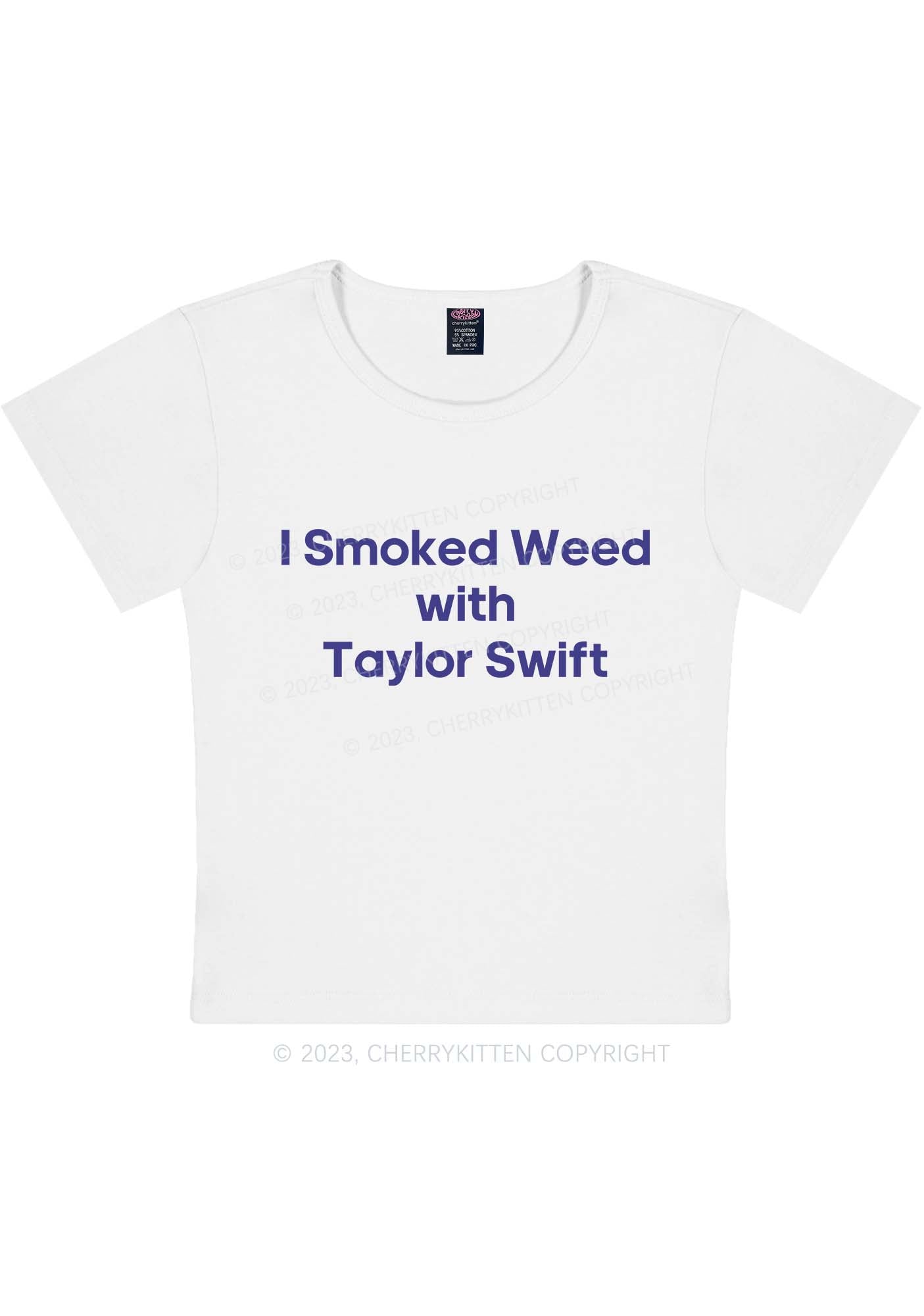 I Smoked With TS Y2K Baby Tee Cherrykitten
