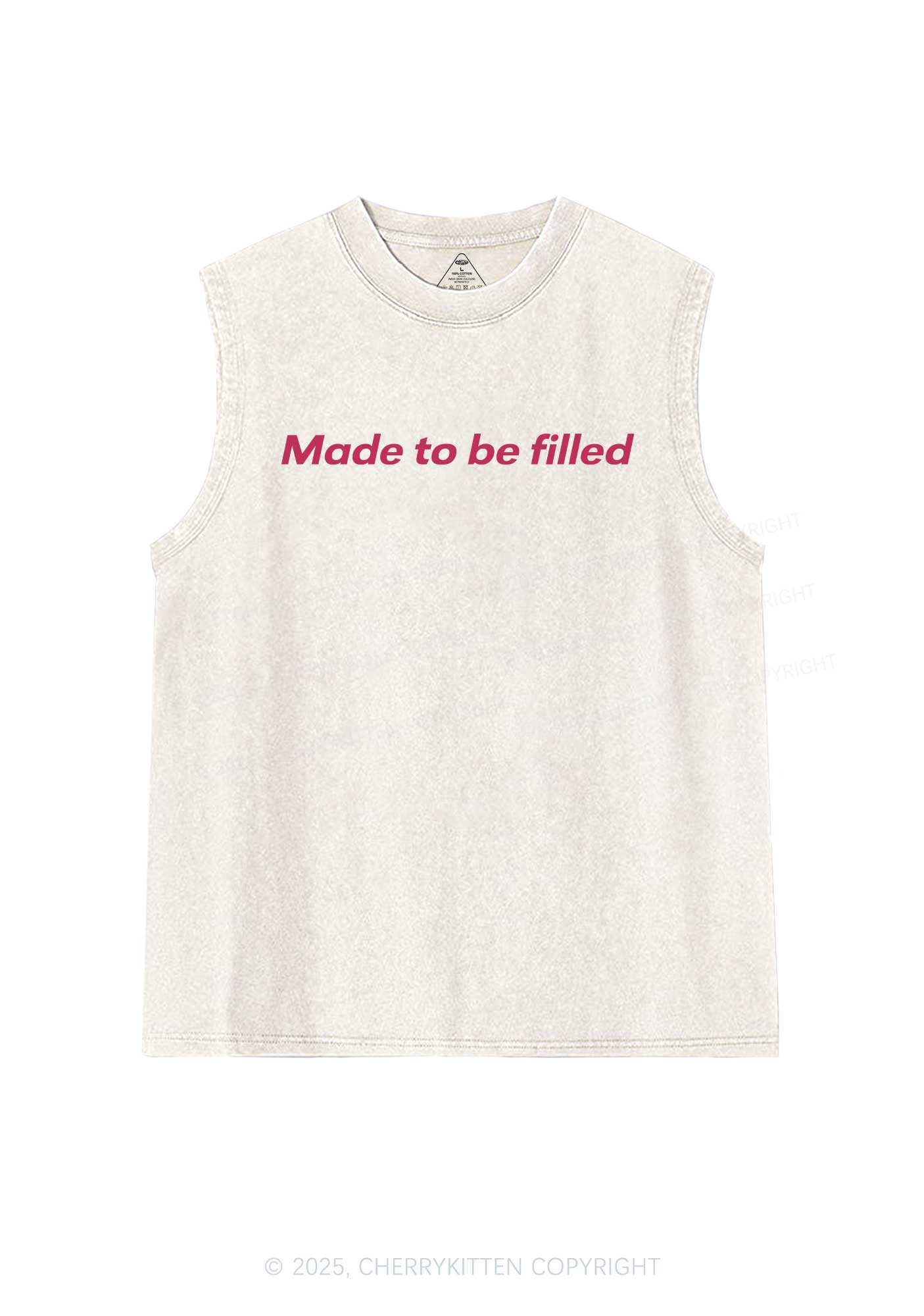 Made To Be Filled Y2K Washed Muscle Tank Cherrykitten