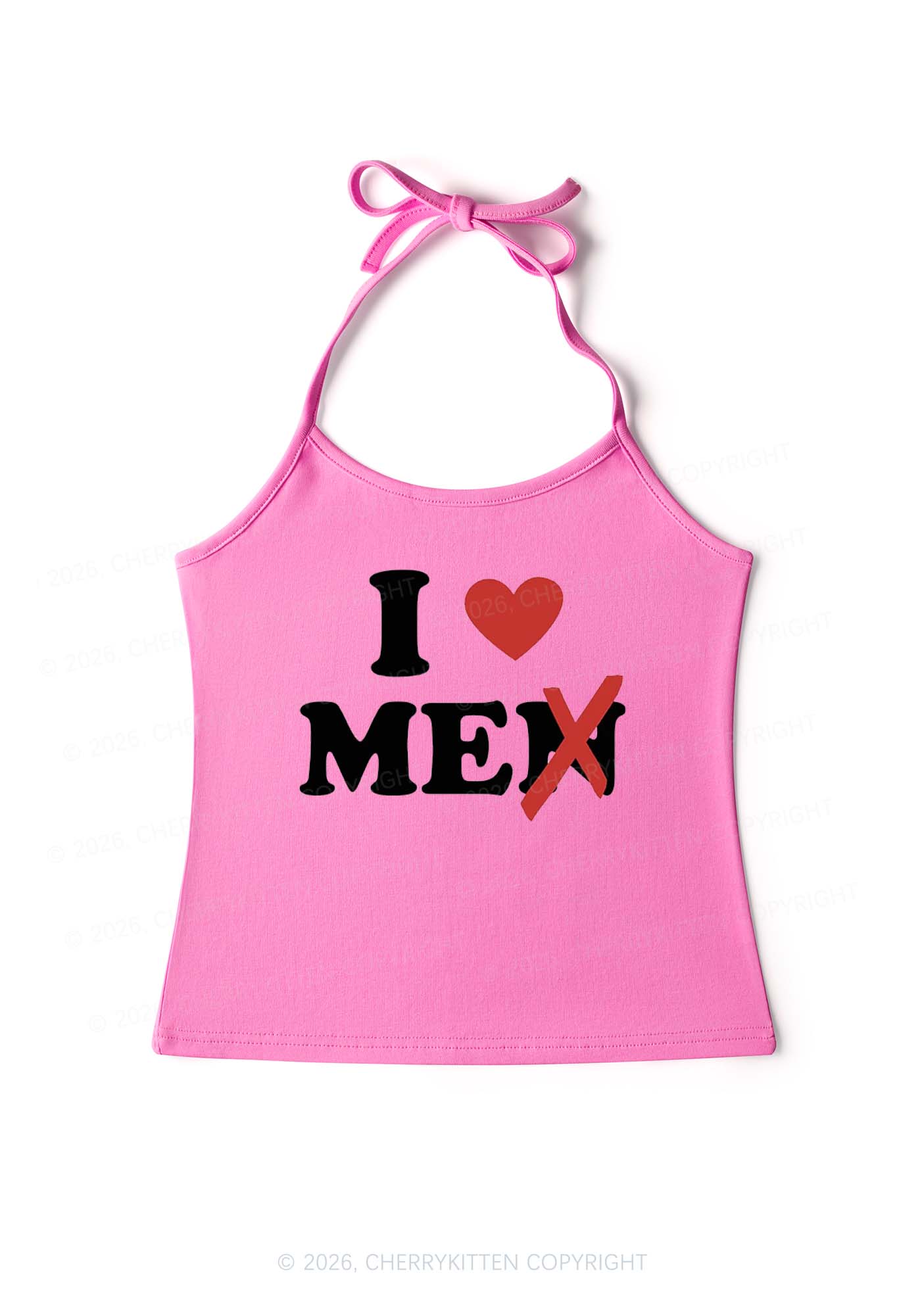 Love Me Not Men Y2K Halter Neck Cami Cherrykitten