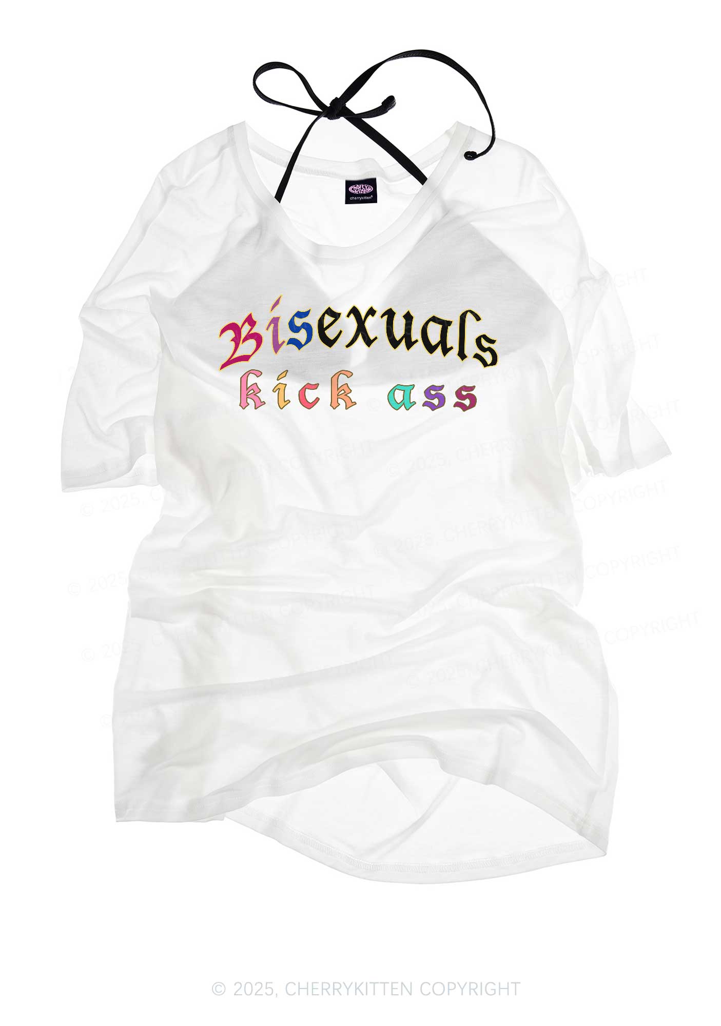 Bisexuals Kick Axx Pride Y2K Sheer Boyfriend Tee Cherrykitten