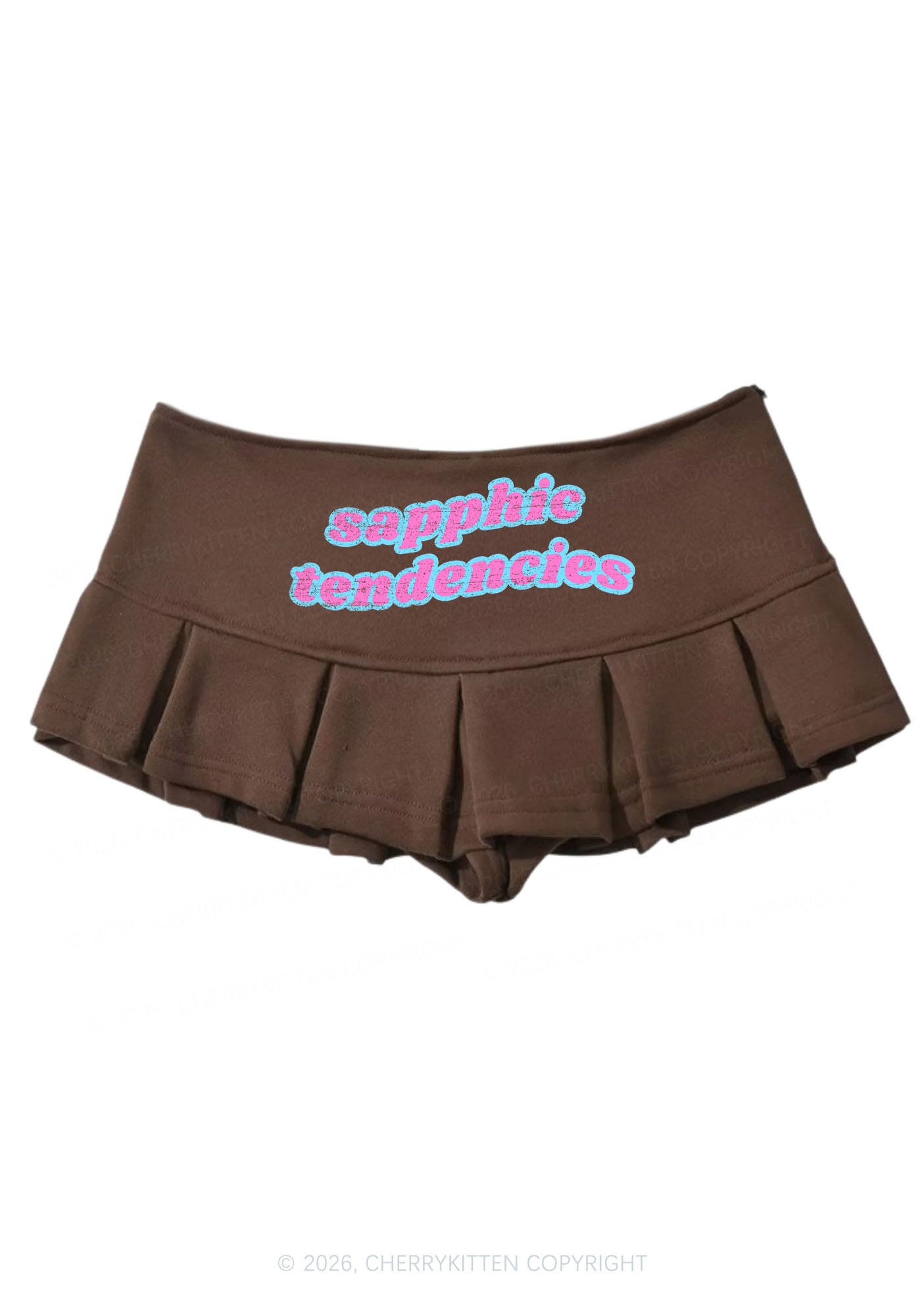 Sapphic Tendencies Pride Y2K Mini Pleated Skirts Cherrykitten