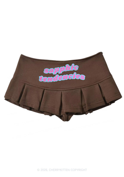 Sapphic Tendencies Pride Y2K Mini Pleated Skirts Cherrykitten