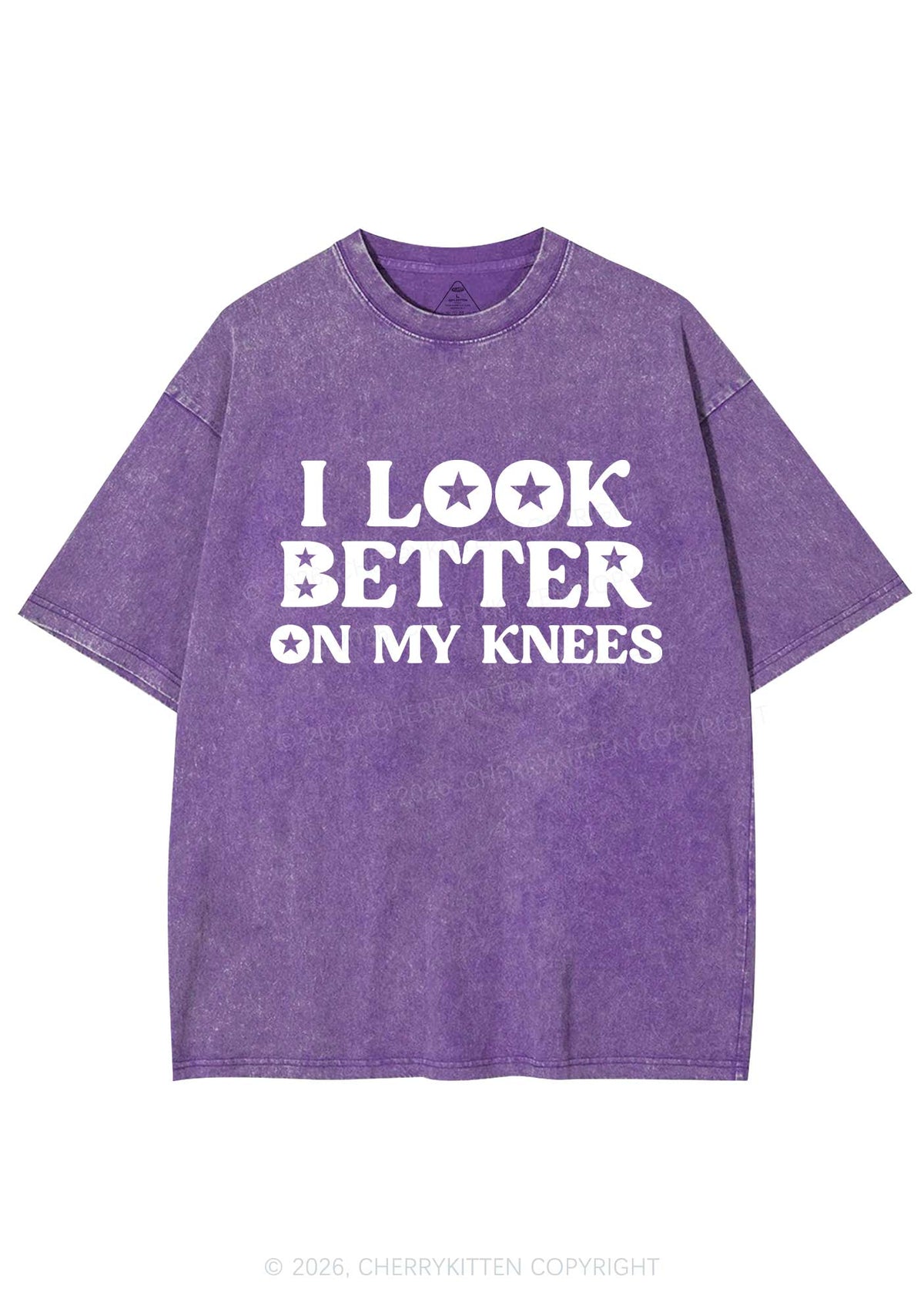 I Look Better On My Knees Y2K Shirts Washed Tee Cherrykitten
