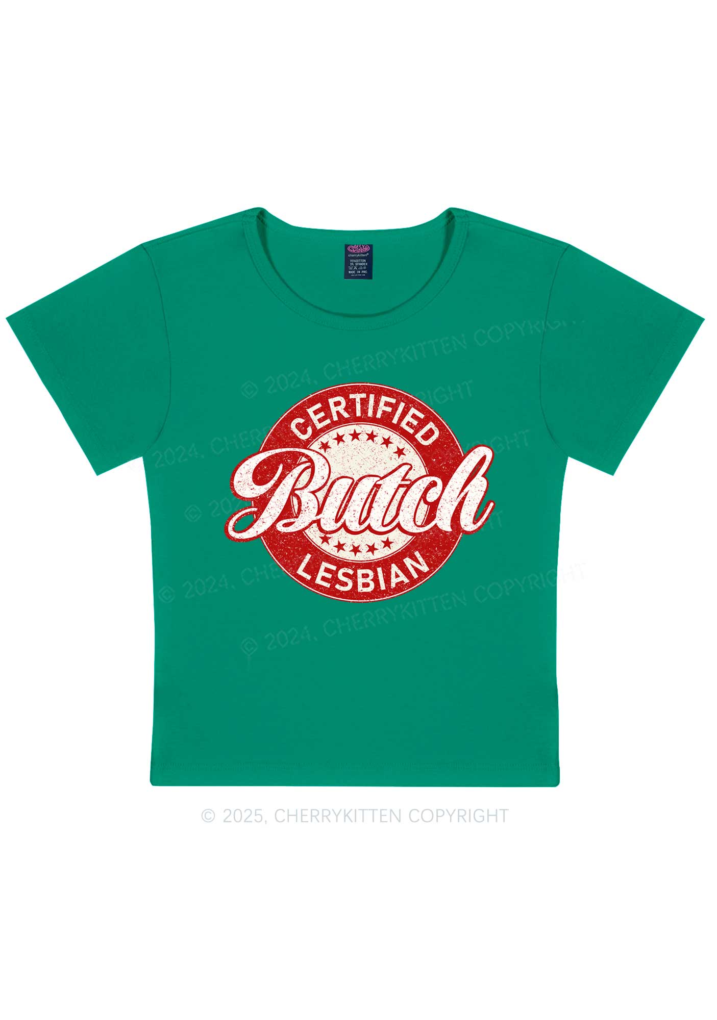 Certified Butch Lesbian Y2K Baby Tee Cherrykitten