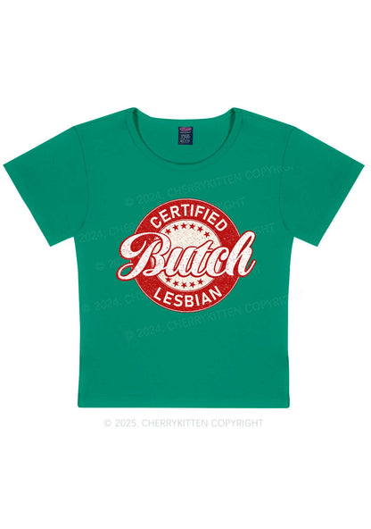 Certified Butch Lesbian Y2K Baby Tee Cherrykitten