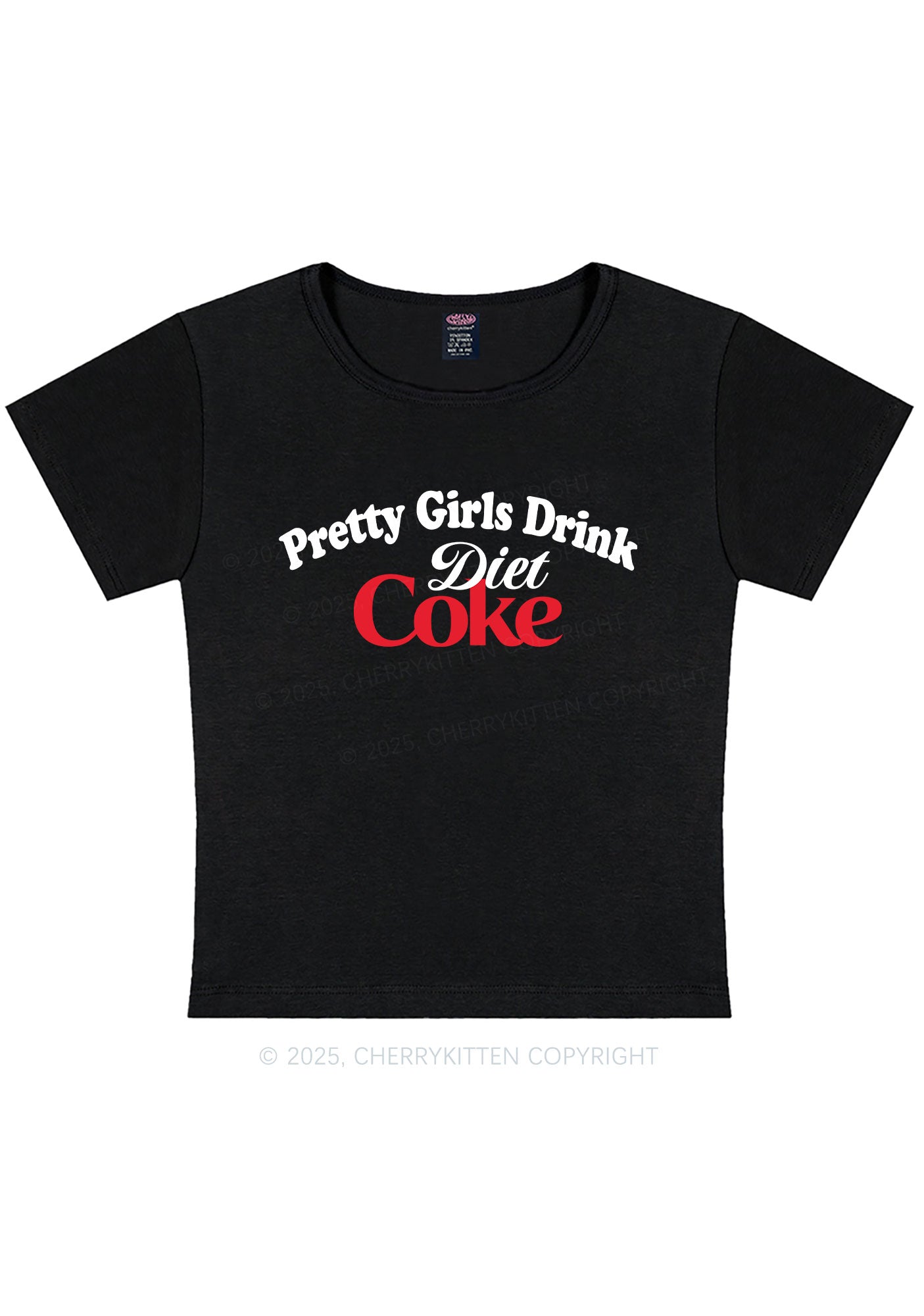 Curvy Pretty Girls Drink Diet Y2K Baby Tee Cherrykitten
