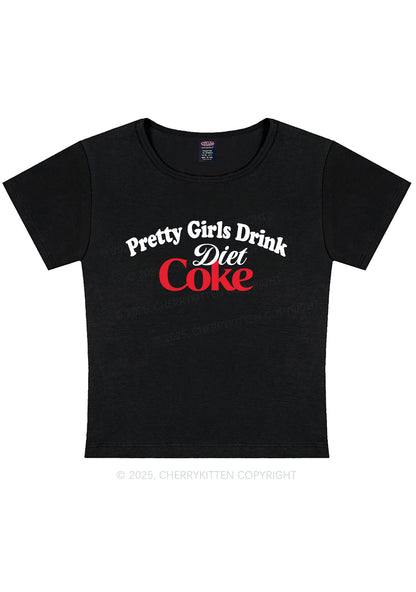 Curvy Pretty Girls Drink Diet Y2K Baby Tee Cherrykitten