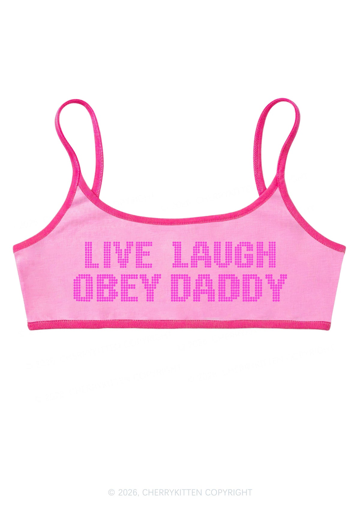 Live Laugh Obey Daddy Y2K Super Crop Cami Cherrykitten