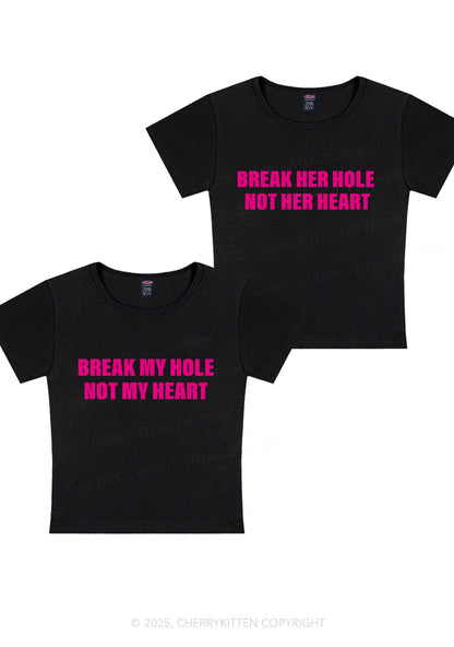 Break Hole Not Heart Y2K Valentine's Day Baby Tee Cherrykitten
