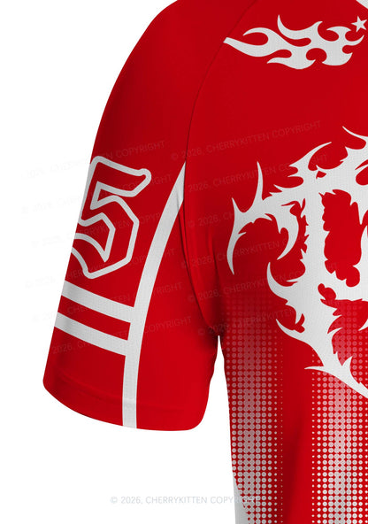 Red Punk Cxxt Y2K Football Jersey Shirts Cherrykitten