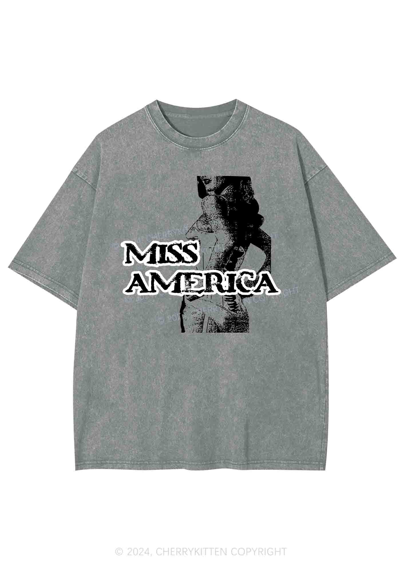 Miss America Y2K Washed Tee Cherrykitten