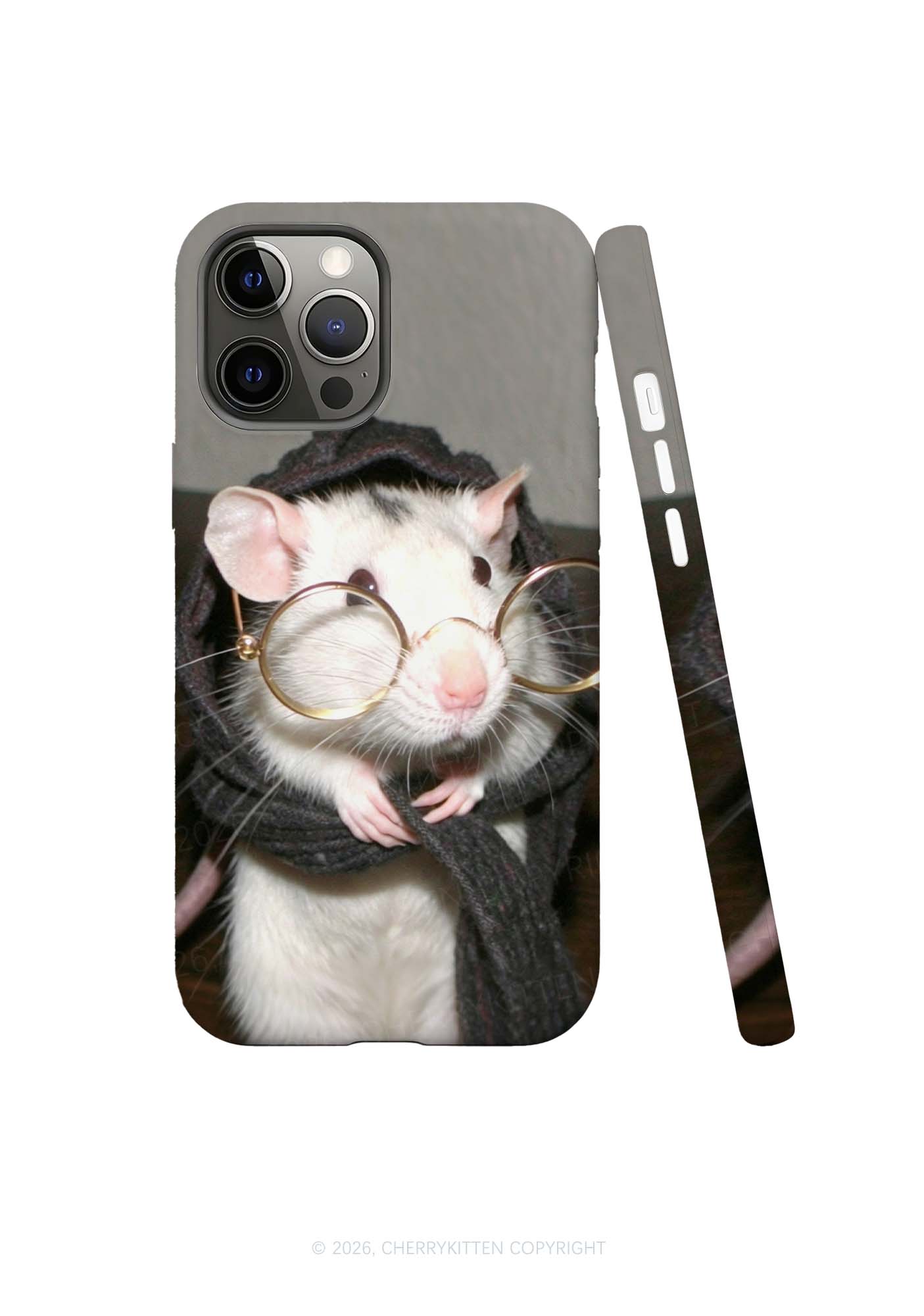 Glasses Rat Y2K Phone Case Cherrykitten