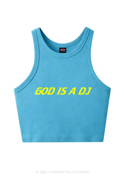 God Is A DJ Y2K Crop Tank Top Cherrykitten