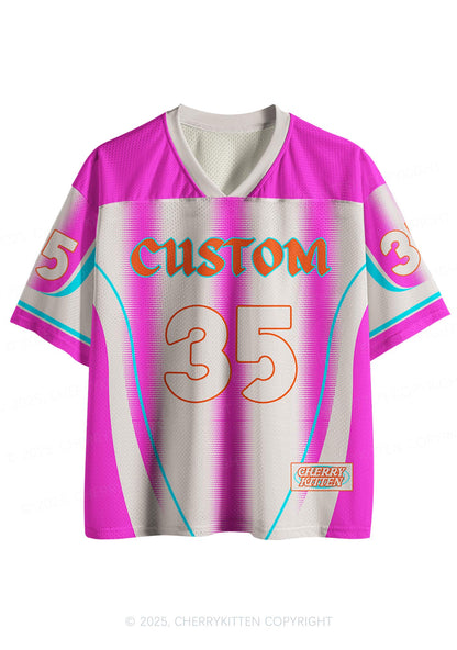 Custom Name Retro Pink Y2K Sport Jersey Shirts Cherrykitten