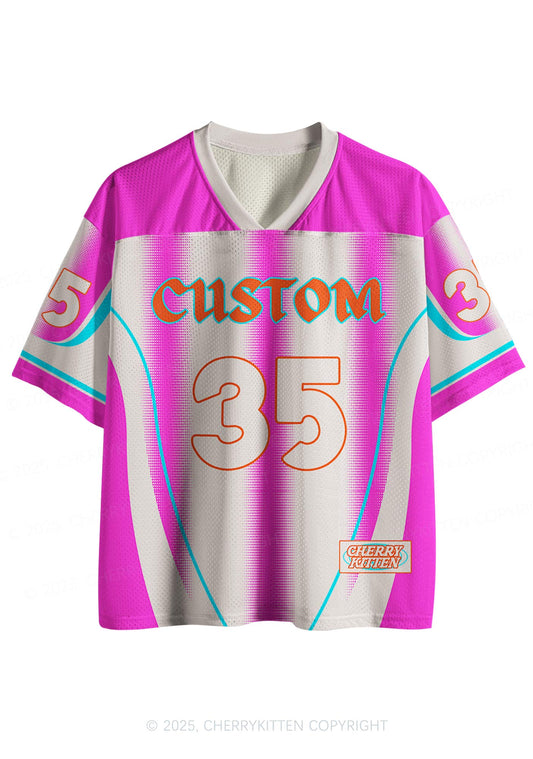 Custom Name Retro Pink Y2K Sport Jersey Shirts Cherrykitten