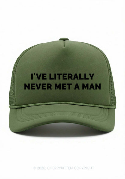 Never Met A Man Pride Y2K Trucker Hat Cherrykitten