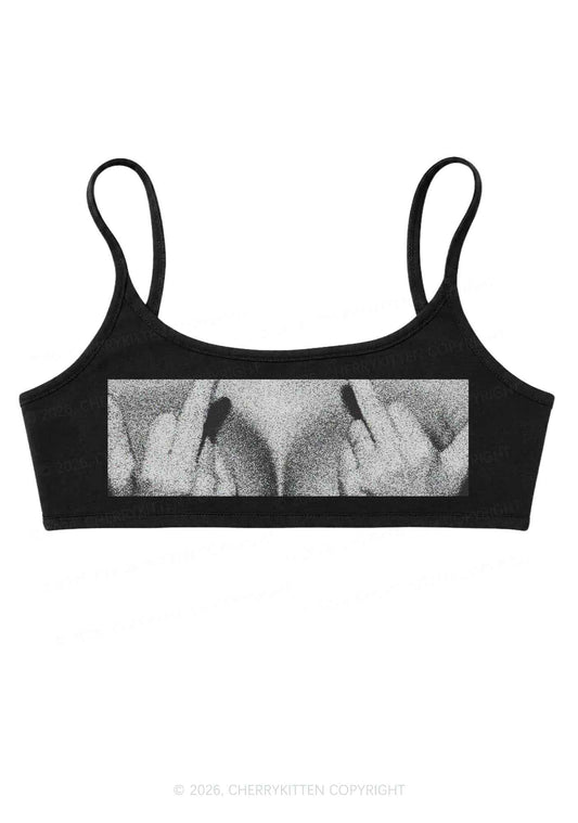 Middle Finger Bxxbs Y2K Super Crop Cami Cherrykitten