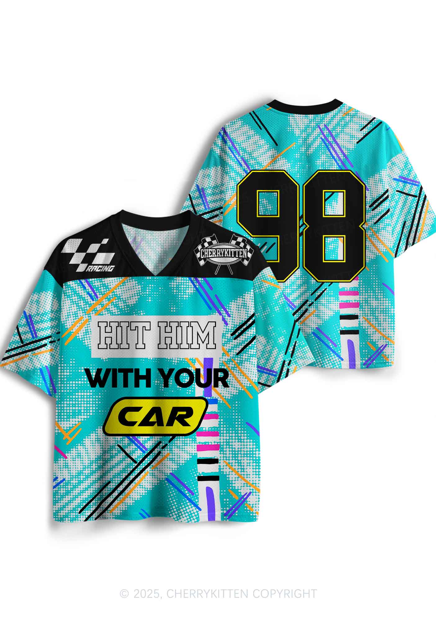 Custom Hit Him With Your Car Y2K Sport Jersey Shirts Cherrykitten