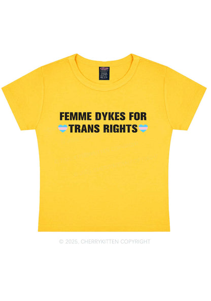 Femme Dykes For Trans Rights Y2K Baby Tee Cherrykitten