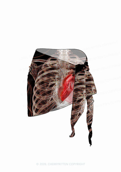 Halloween Anatomical Skeleton Y2K Print Bikini Set Cherrykitten