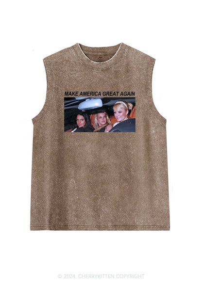 Make America Great Again Y2K Washed Tank Cherrykitten