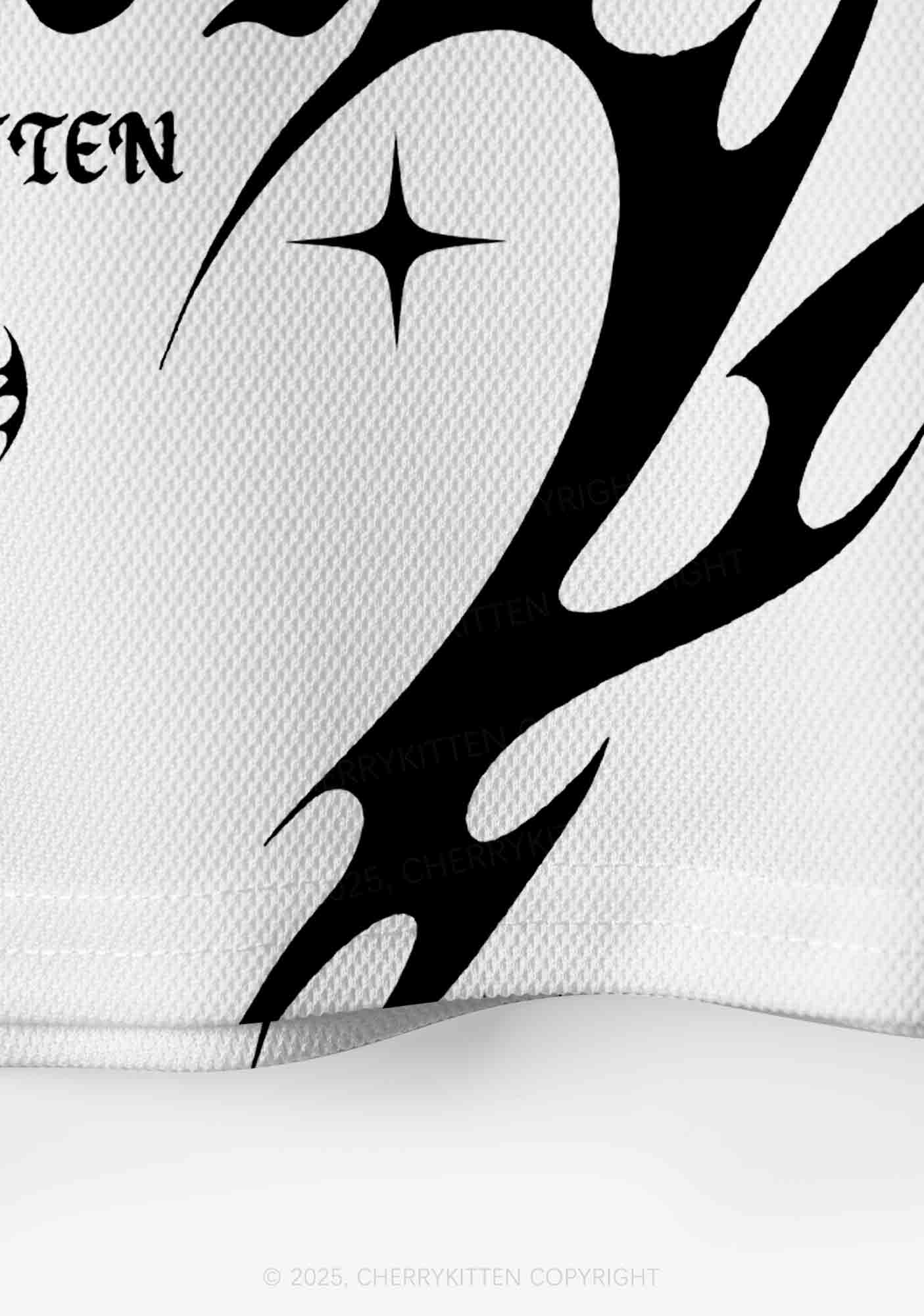 Custom White Cxxt Y2K Crop Sport Jersey Shirts Cherrykitten