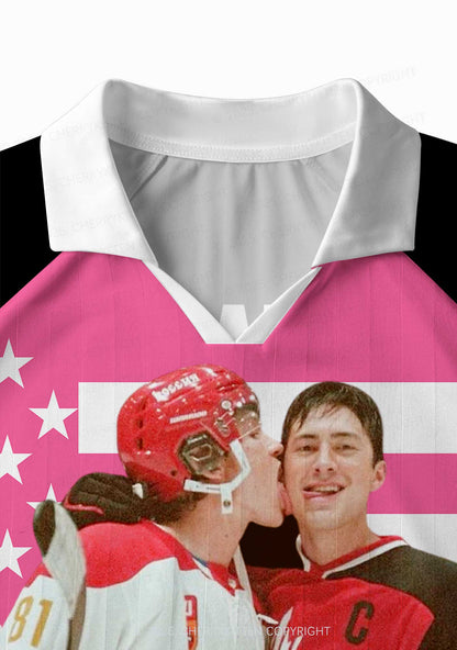 Retro Red Kissing HR Y2K Long Sleeve Sport Jersey Shirts Cherrykitten