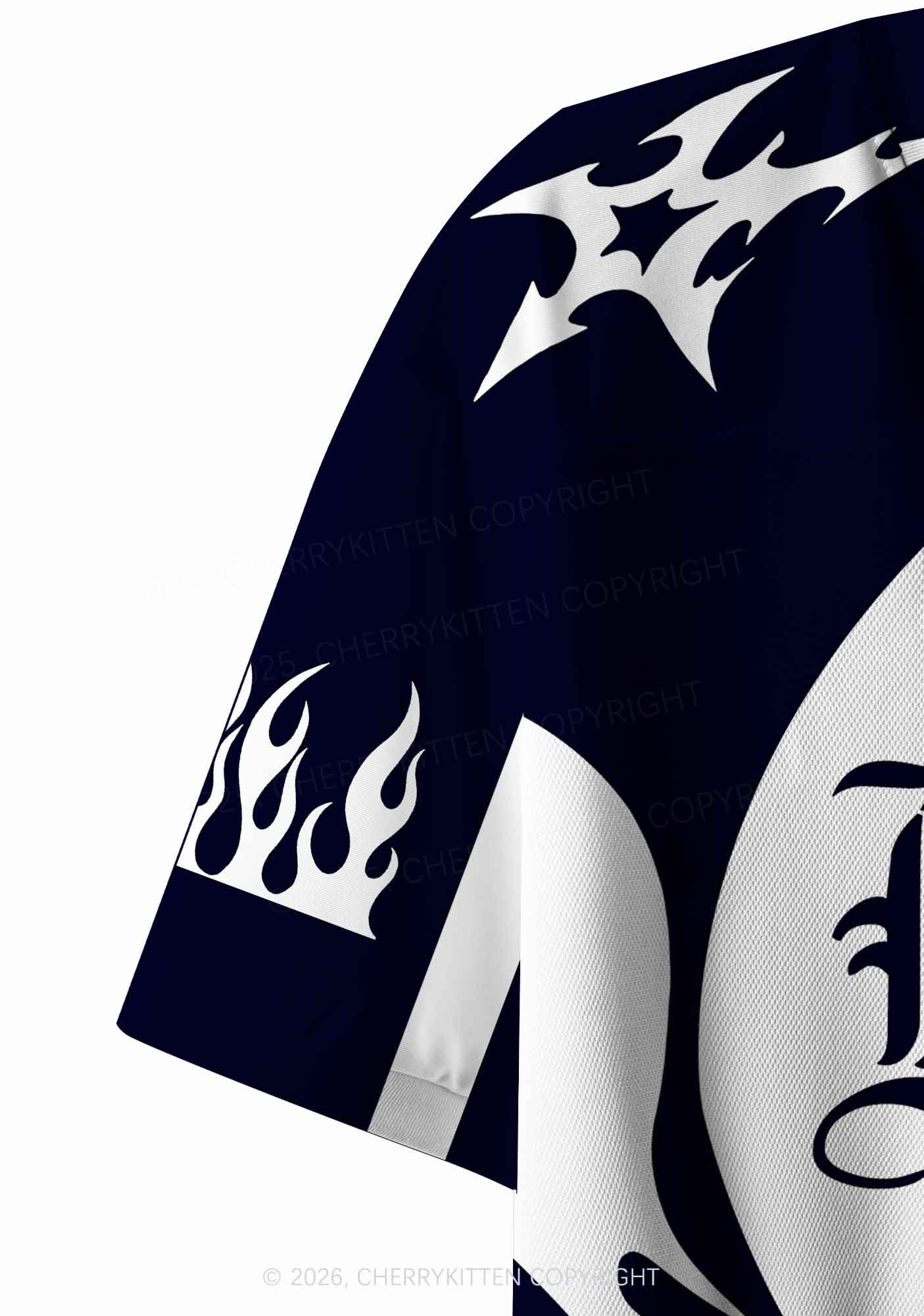 Gothic Cross Faggot Pride Y2K Crop Sport Jersey Shirts Cherrykitten