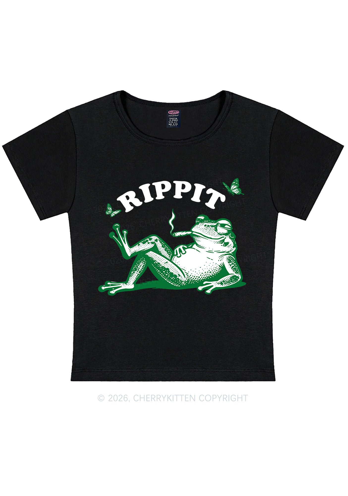 Rippit Frog Y2K Baby Tee Cherrykitten