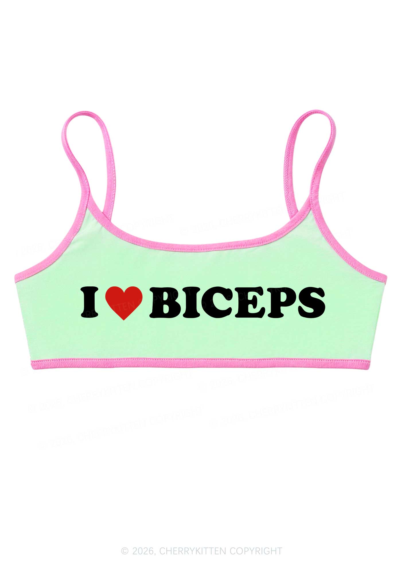 I Love Biceps Y2K Super Crop Cami Cherrykitten