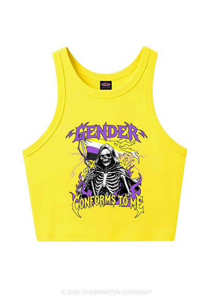 Gender Conforms To Me Pride Y2K Crop Tank Top Cherrykitten