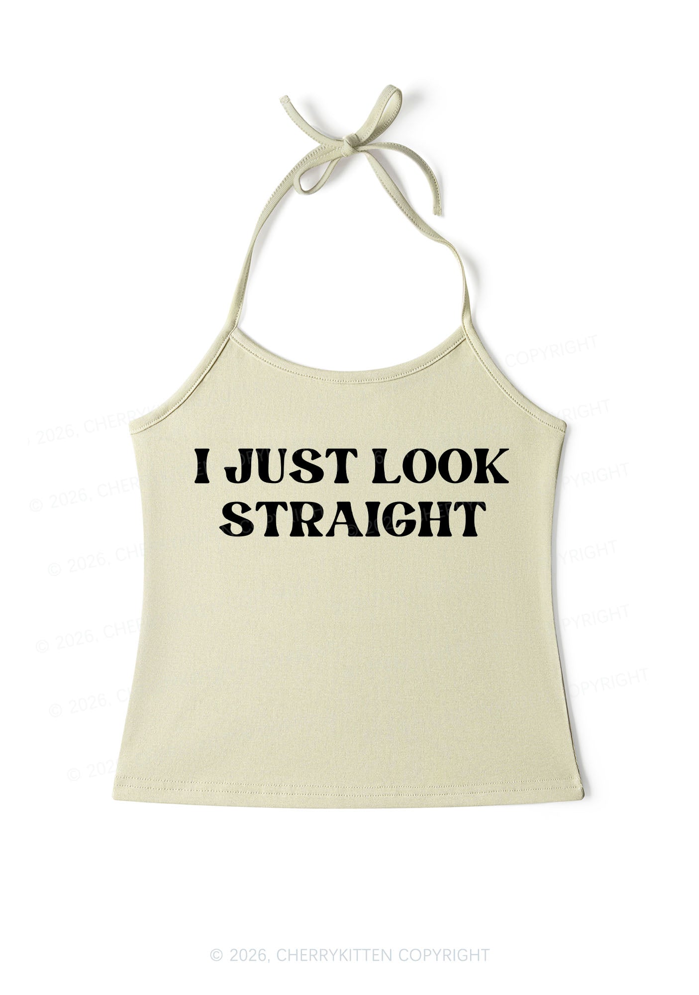 I Just Look Straight Pride Y2K Halter Neck Cami Cherrykitten