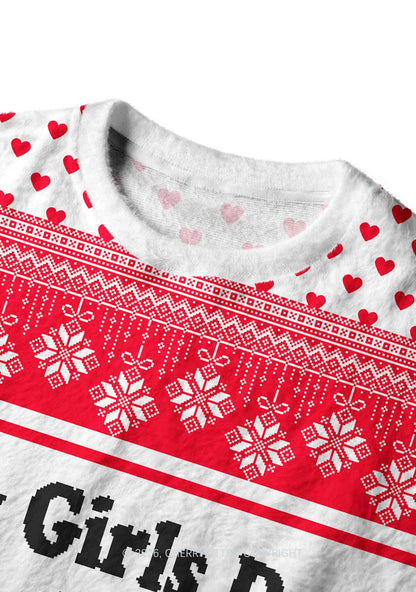 Pretty Girls Drink Diet Cola Y2K Christmas Knit Sweatshirt Cherrykitten
