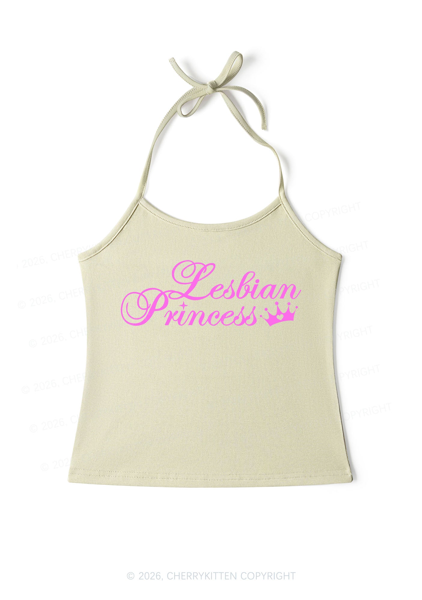 Lesbian Princess Pride Y2K Halter Neck Cami Cherrykitten