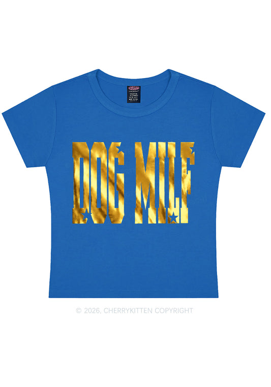 Dog Mxxf Silver Foil Printed Y2K Baby Tee Cherrykitten
