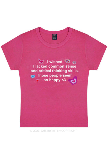 Lacked Critical Thinking Skills Y2K Baby Tee Cherrykitten