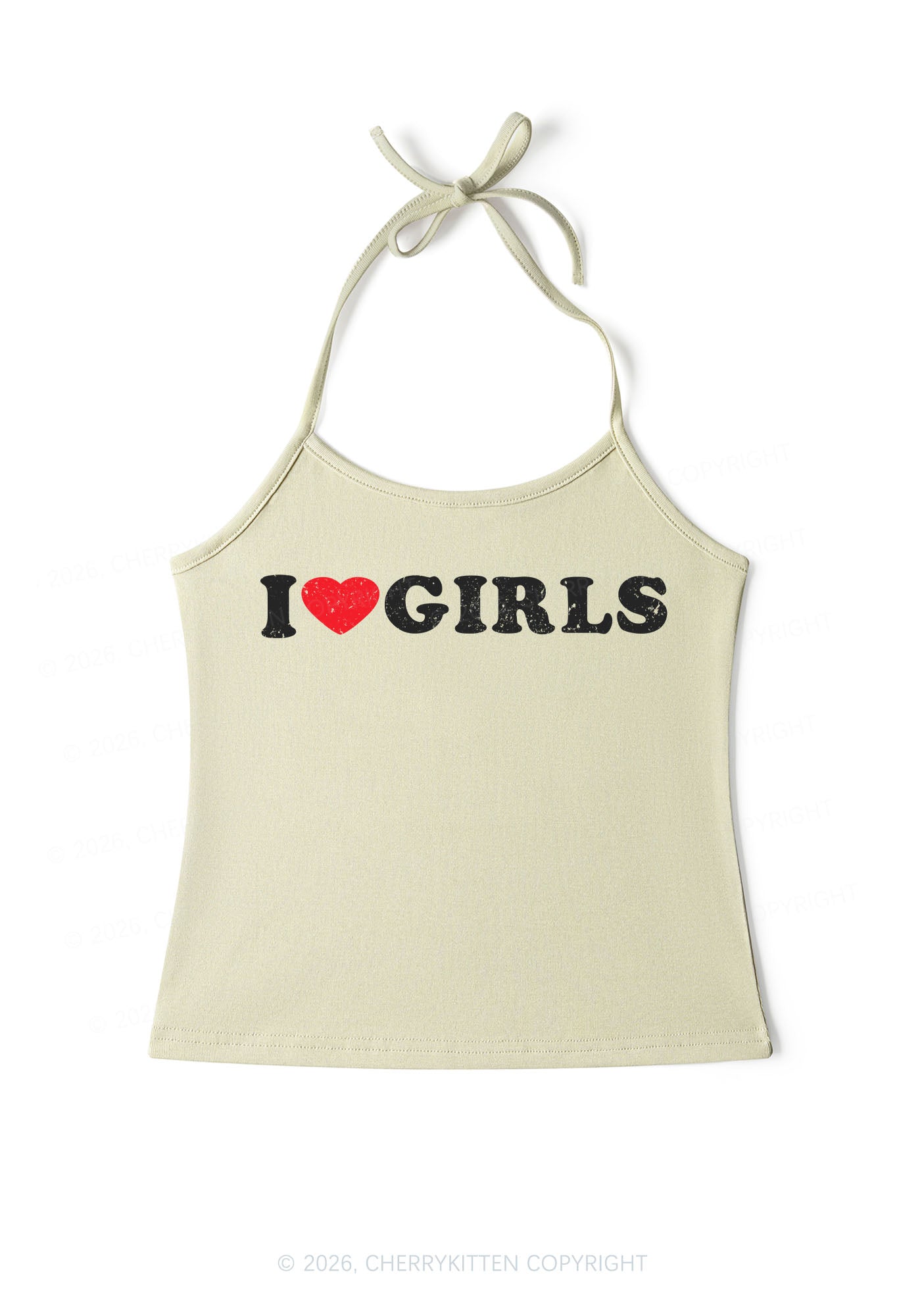 I Love Girls Pride Y2K Halter Neck Cami Cherrykitten