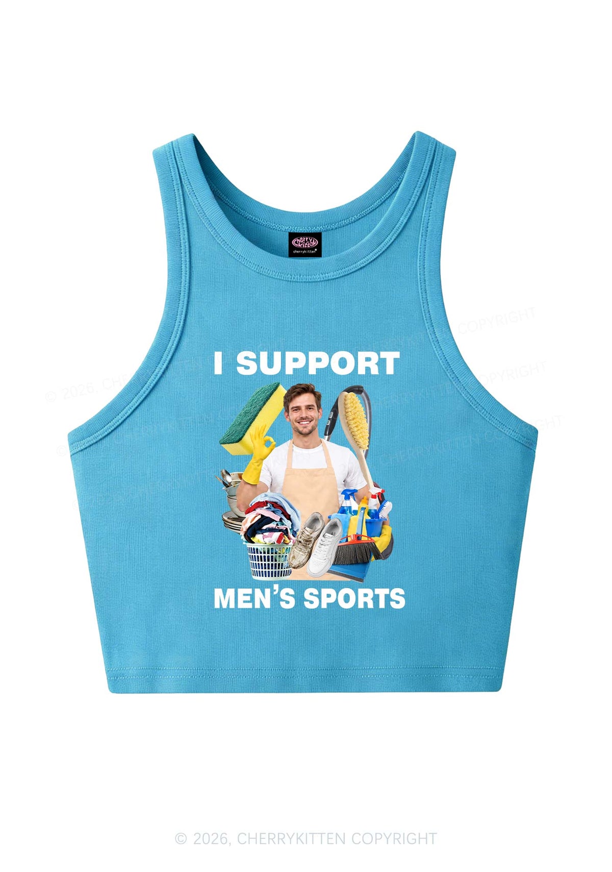 I Support Mens Sports Y2K Crop Tank Top Cherrykitten