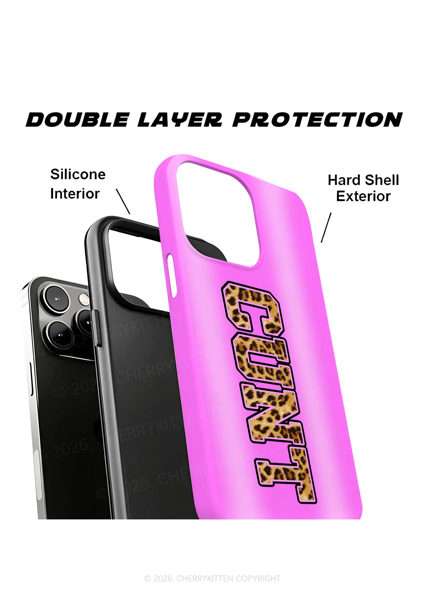 Leopard Cxxt On Pink Y2K Phone Case Cherrykitten