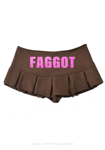 Glitter Faggot Pride Y2K Mini Pleated Skirts Cherrykitten