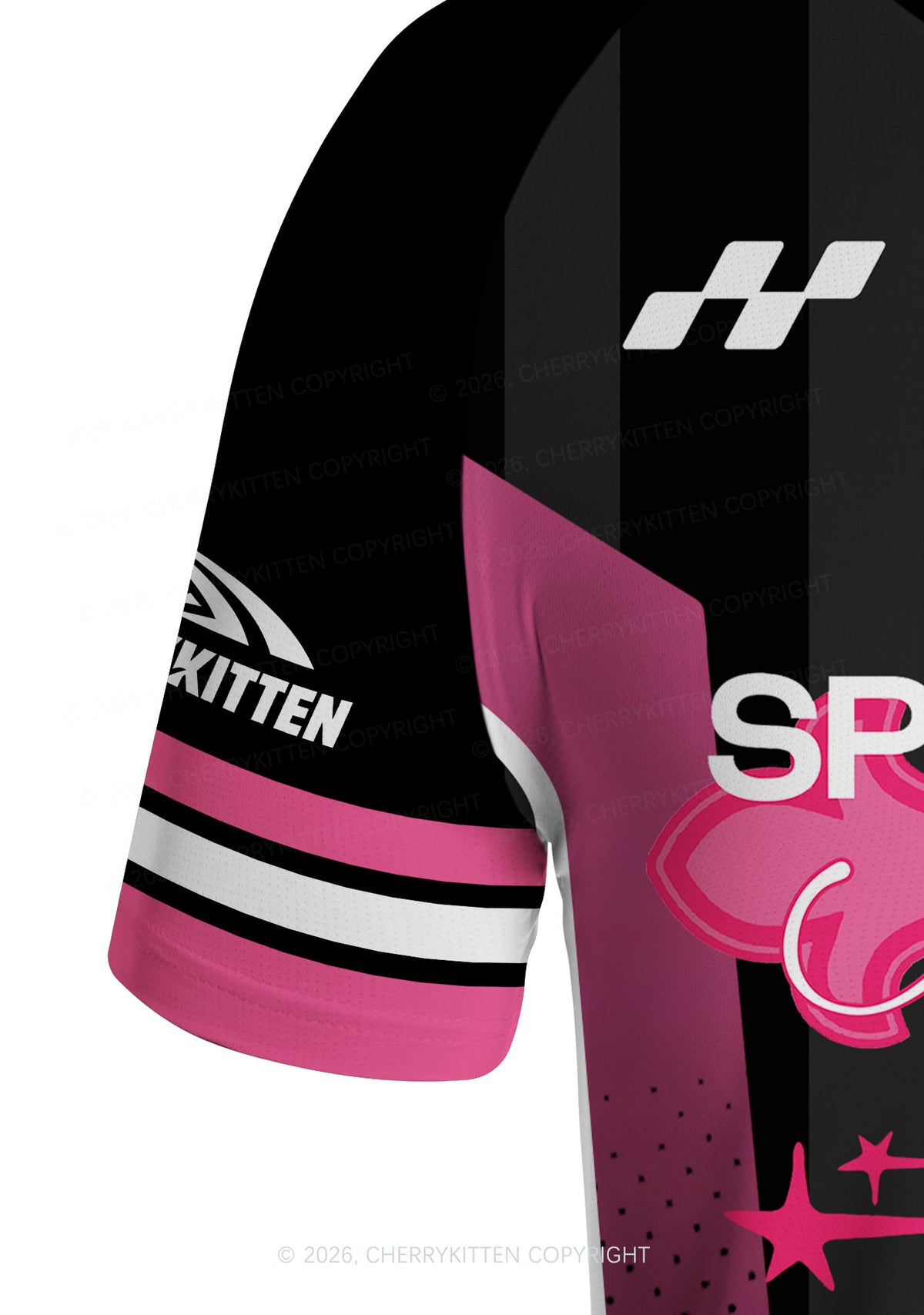 Pink Cross Y2K Football Jersey Shirts Cherrykitten