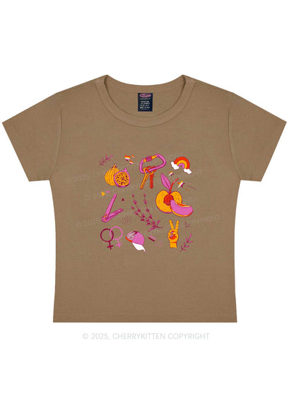 Lesbian Symbols Y2K Baby Tee Cherrykitten