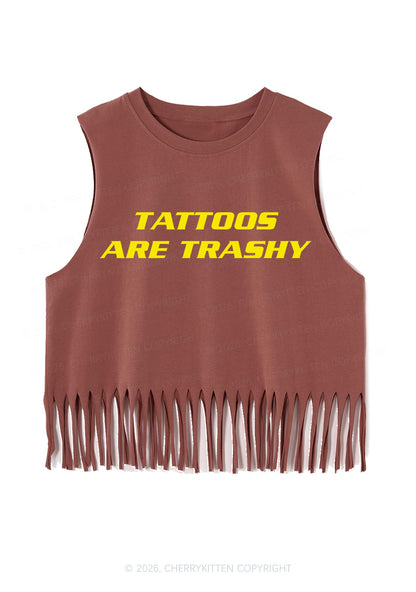 Tattoos Are Trashy Y2K Fringe Tank Top Cherrykitten