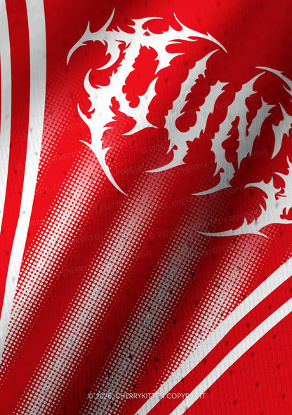 Red Punk Cxxt Y2K Football Jersey Shirts Cherrykitten
