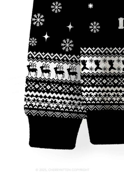 I Rode Faces Y2K Christmas Cardigan Knit Sweatshirt Cherrykitten