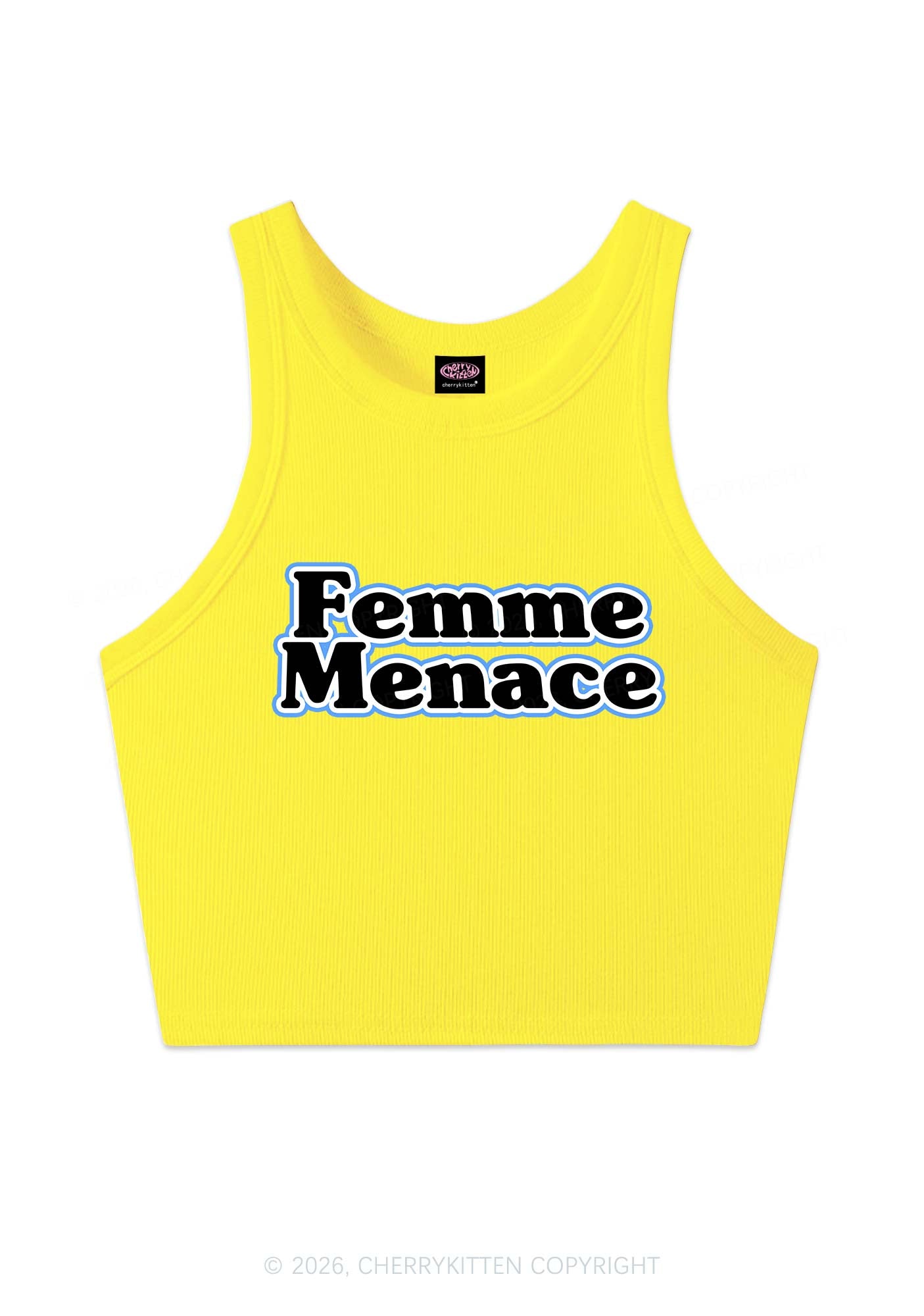 Femme Menace Pride Y2K Crop Tank Top Cherrykitten
