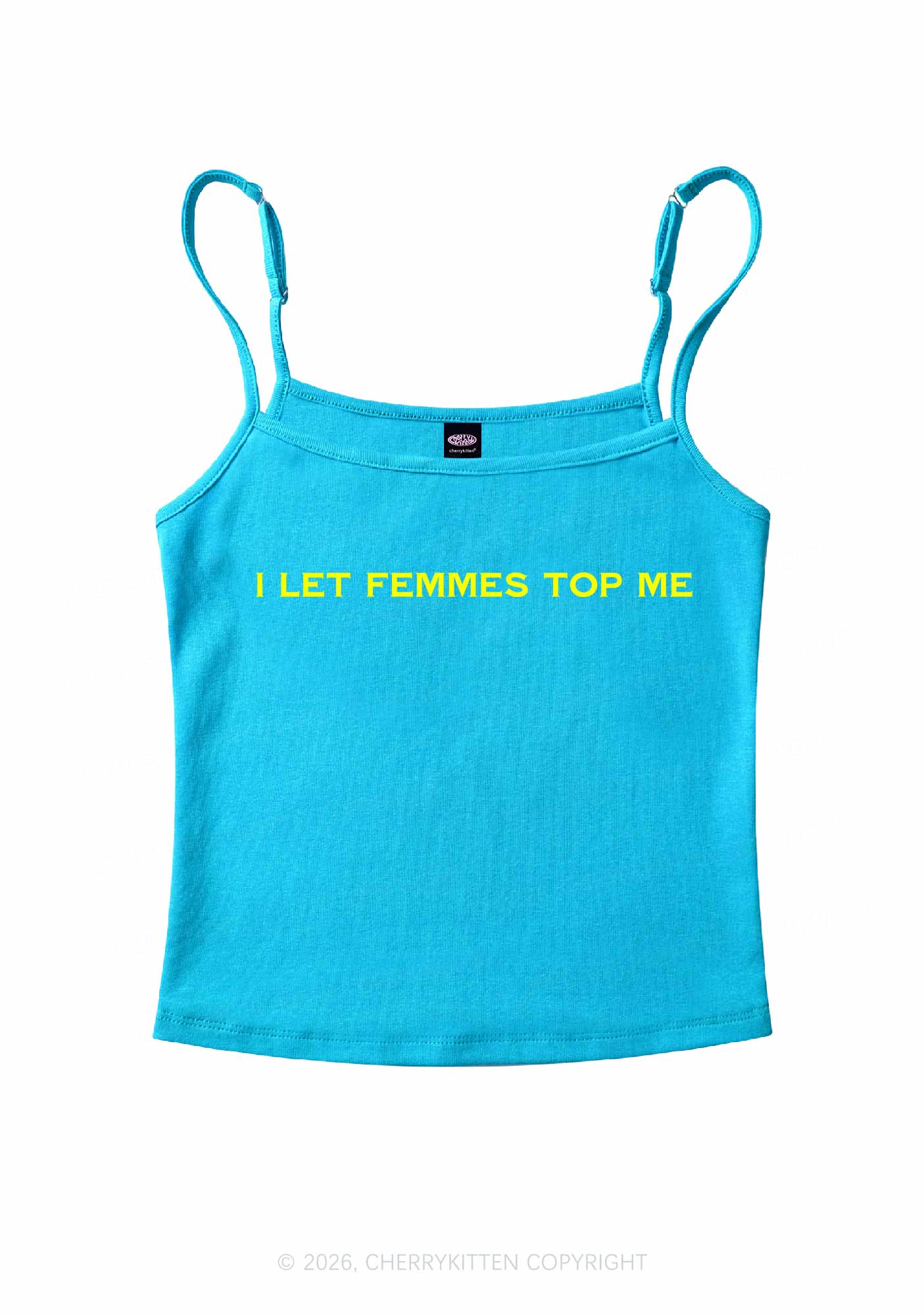 I Let Femmes Top Me Pride Y2K Spaghetti Strap Cami Cherrykitten