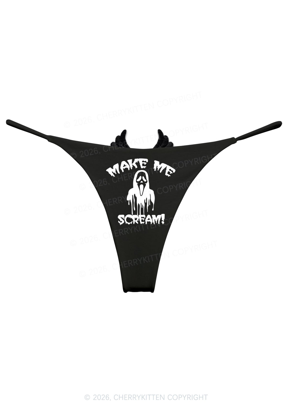 Halloween Make Me Scream Y2K Goth Angel Wings Bikini String Thong Cherrykitten